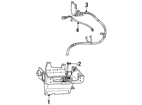 1995 Lincoln Continental Battery Negative Cable Diagram for F5OY14301A