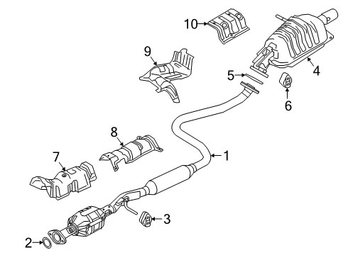 2020 Toyota Yaris Exhaust Components Heat Shield Diagram for 58327-WB003