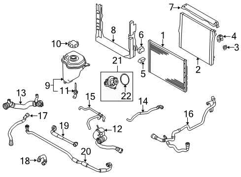 2010 BMW X6 Radiator & Components Coolant Hose Diagram for 17127591232