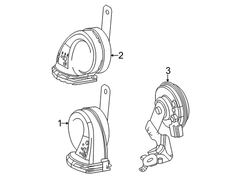 2022 Lexus NX350 Horn HORN ASSY, SECURITY Diagram for 86560-48070