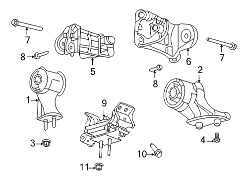 2022 Ford Bronco Engine & Trans Mounting Support Bolt Diagram for -W720953-S439