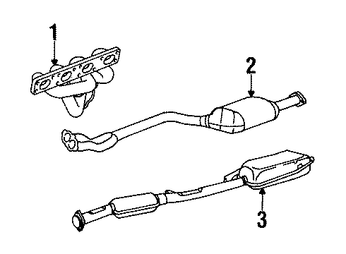 1992 BMW 318i Exhaust Components Catalytic Converter Diagram for 18301723758