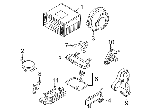 2009 Kia Sedona Sound System Front Tweeter Speaker Assembly, Right Diagram for 963104D200