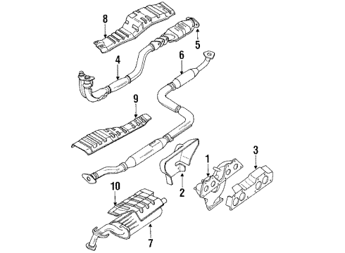 1993 Hyundai Sonata Exhaust Components Protector-Heat Diagram for 28525-33003