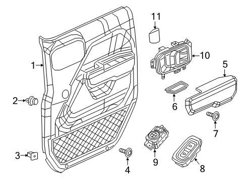 2022 Jeep Gladiator Interior Trim - Front Door Mat-Pull Cup Diagram for 68400340AB