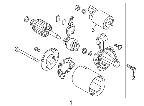 2012 Hyundai Veloster Starter Starter Assembly Diagram for 36100-2B500