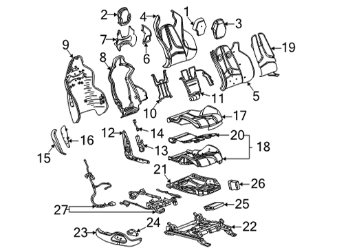 2021 Chevrolet Corvette Power Seats Seat Switch Diagram for 84559423