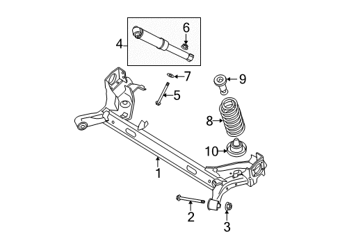 2011 Nissan Sentra Rear Suspension ABSORBER Kit-Shock, Rear RH Diagram for E6200-ZJ60A