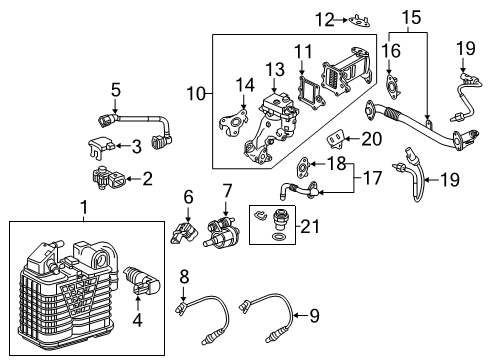 2018 Chevrolet Malibu Emission Components PCV Valve Diagram for 12665166