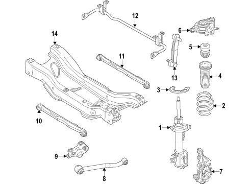 2017 Jeep Renegade Rear Suspension Components, Stabilizer Bar STRUT-Suspension Diagram for 68304342AA