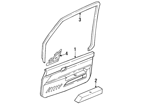 1988 Nissan Sentra Interior Trim - Door Front Door Armrest, Right Blue Diagram for 80940-56A01