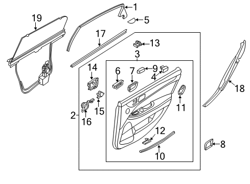 2013 Hyundai Equus Interior Trim - Rear Door Rear Power Window Sub Switch Assembly, Left Diagram for 93580-3N000-VM5