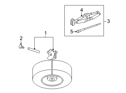 2007 Mitsubishi Raider Spare Tire Carrier Jack Diagram for 52014439AA