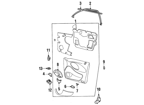 1996 Ford Taurus Interior Trim - Front Door Lower Trim Panel Grommet Diagram for F57Z-1021999-A