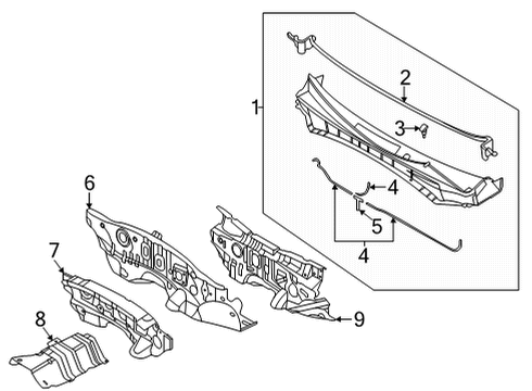 2022 Hyundai Tucson Cowl PAD ASSY-ISOLATION DASH PANEL Diagram for 84120-N9100