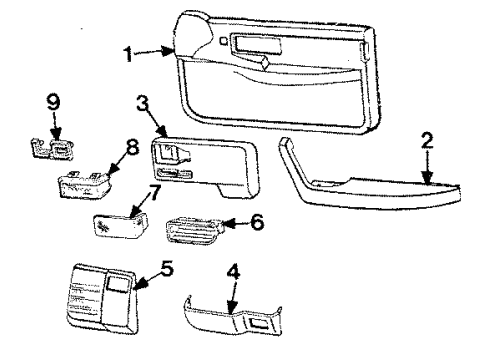 1991 Pontiac Grand Am Interior Trim - Door Reflector Diagram for 20451487