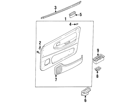 2002 Kia Sportage Front Door Weatherstrip-Glass In, RH Diagram for 0K01158820