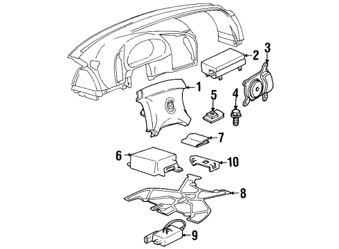 1998 BMW 318i Air Bag Components C-Clip Nut Diagram for 07147151144