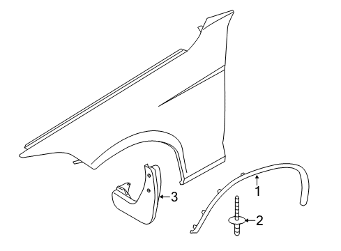 2014 BMW X1 Exterior Trim - Fender Trim Piece Front Left Wheel Well, Primed Diagram for 51778049939