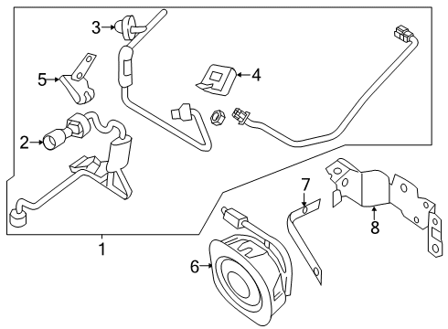 2019 Ford Police Interceptor Sedan Front Lamps - Flasher Lamps Control Module Bracket Diagram for DG1Z-13655-A