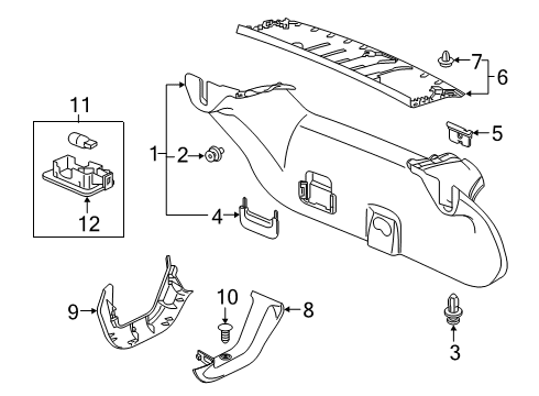 2019 Honda Clarity Interior Trim - Trunk Lid Lens Comp Diagram for 34265-TRT-J01