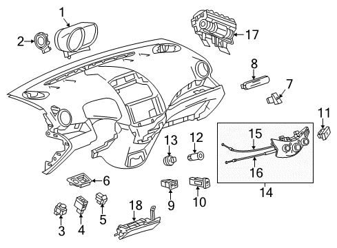 2015 Chevrolet Spark Cluster & Switches, Instrument Panel Switch Diagram for 96942493