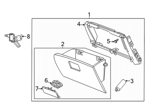 2022 Chevrolet Trailblazer Glove Box Glove Box Assembly Diagram for 60002813