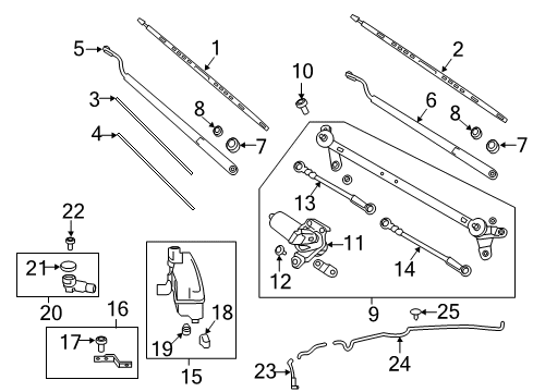 2019 Nissan Titan Wipers Screw Diagram for 01436-01741