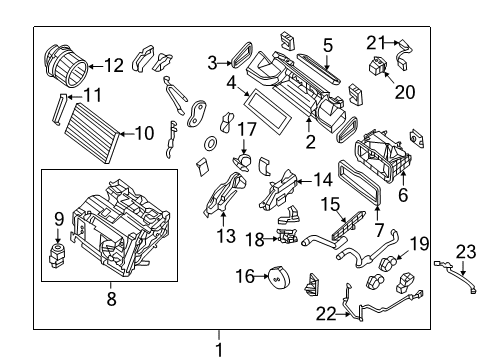 2017 Nissan Sentra Air Conditioner Case-Intake Diagram for 27886-3SG4A