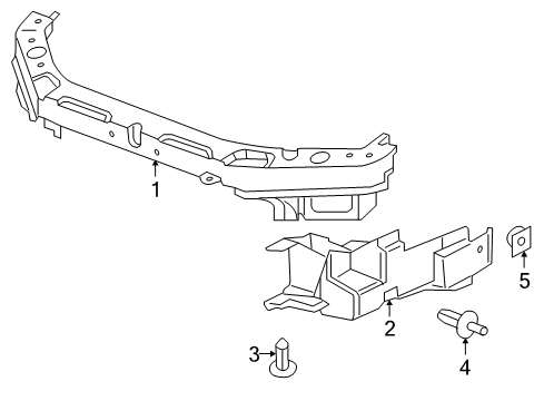 2006 Pontiac G6 Radiator Support Side Shield Diagram for 15864189