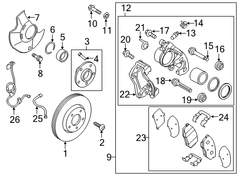 2016 Kia Optima Front Brakes Boot-Piston Diagram for 581140Z000