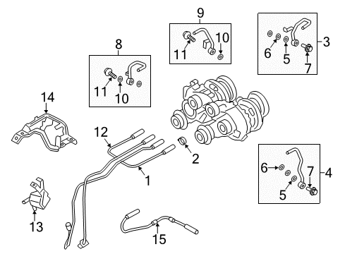 2014 BMW M5 Coolant Lines Holder, Auxiliary Water Pump Diagram for 11517847577