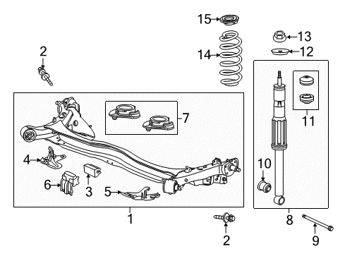 2011 Honda CR-Z Rear Suspension Beam Assembly, Rear Axle Diagram for 42100-SZT-A02