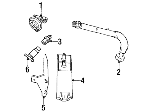 1994 Mercury Sable Emission Components EGR Tube Diagram for F3DZ-9D477-D