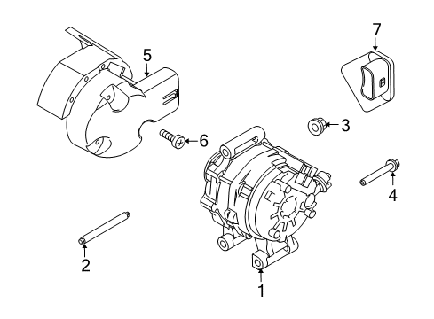 2011 Ford Transit Connect Alternator Air Duct Screw Diagram for -W503524-S437