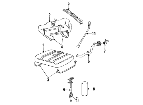 1991 Chrysler Town & Country Fuel Supply Fuel Level Package Diagram for 4778460