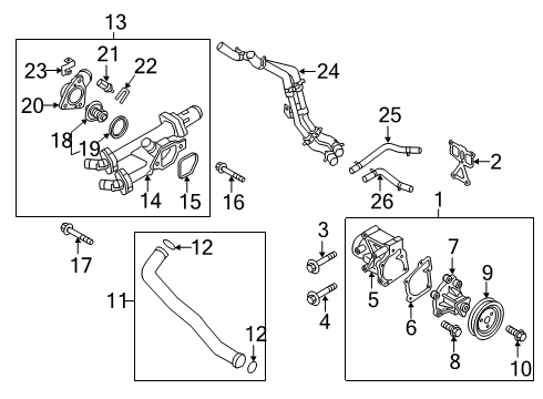 2020 Kia Sorento Water Pump Gasket-Water Pump Diagram for 2513025002