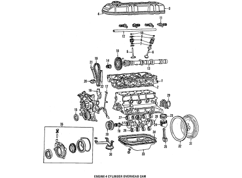 1984 Toyota Pickup Engine Mounting Gasket Kit, Engine Overhaul Diagram for 04111-35152