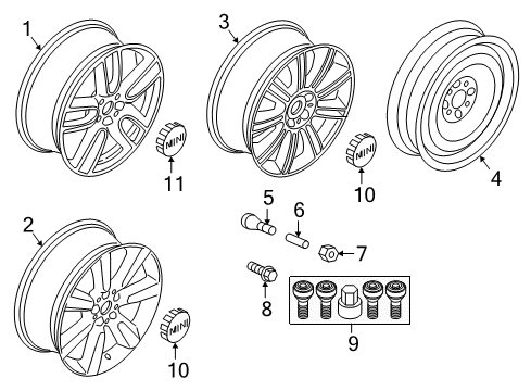 2018 Mini Cooper Countryman Wheels Compact Spare Wheel, Steel, Black Diagram for 36116851507