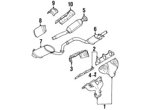 1999 Chrysler Cirrus Exhaust Components, Exhaust Manifold Resonator-Exhaust Diagram for 4764028AB