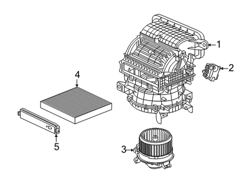 2022 Acura MDX Blower Motor & Fan Front Blower Motor Sub Diagram for 79307-TYA-A61