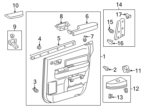 2021 Toyota Tundra Rear Door Armrest Diagram for 74250-0C120-C0