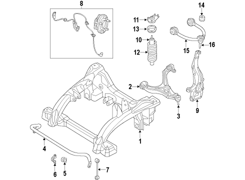 2014 Dodge Durango Front Suspension Components, Lower Control Arm, Upper Control Arm, Ride Control, Stabilizer Bar Front Coil Spring Diagram for 68333765AA