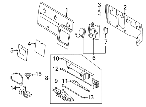 2007 Ford Explorer Sport Trac Interior Trim - Cab Extension Diagram for 8A2Z-17A024-A