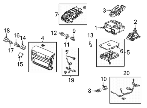 2022 Acura MDX Center Console Contl, Rear *Nh892L* Diagram for 79650-TYA-A71ZA