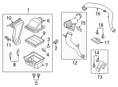 2019 Lincoln Navigator Filters Intake Tube Diagram for JL7Z-9R530-A