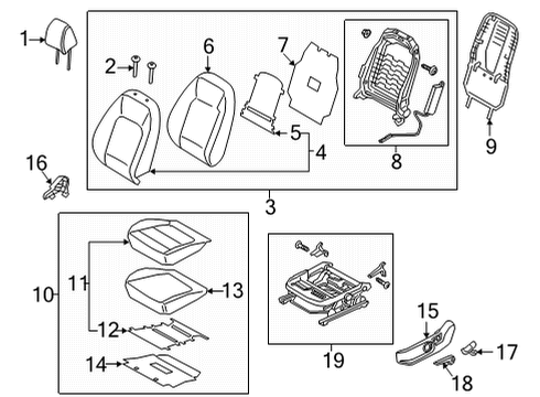 2022 Hyundai Elantra Driver Seat Components KNOB HEIGHT-FRONT SEAT, LH Diagram for 88195-AA000-NNB