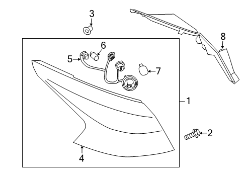 2012 Nissan Murano Combination Lamps Lamp Assembly-Rear Combination, LH Diagram for 26555-1GR0A