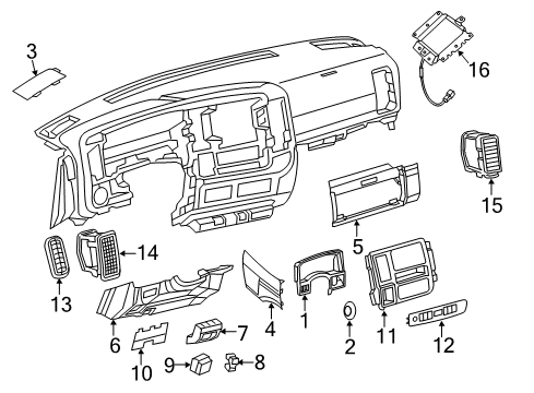 2015 Nissan NV3500 Cluster & Switches, Instrument Panel Grille-Front Speaker Diagram for 28177-1PA0A