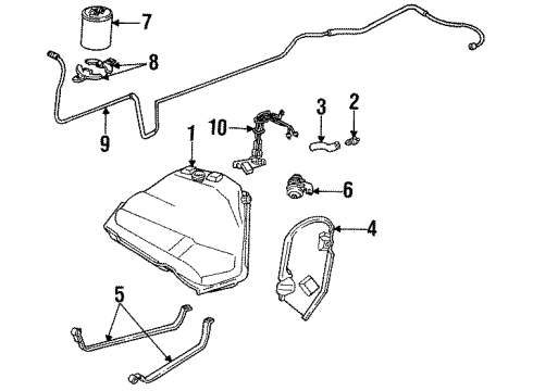1991 Buick Century Fuel System Components Hose Asm-Fuel Vapor Diagram for 10052141